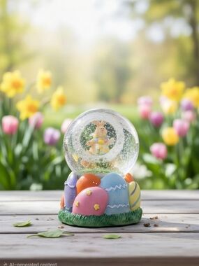 Easter Bunny Egg Snow Globe - Small